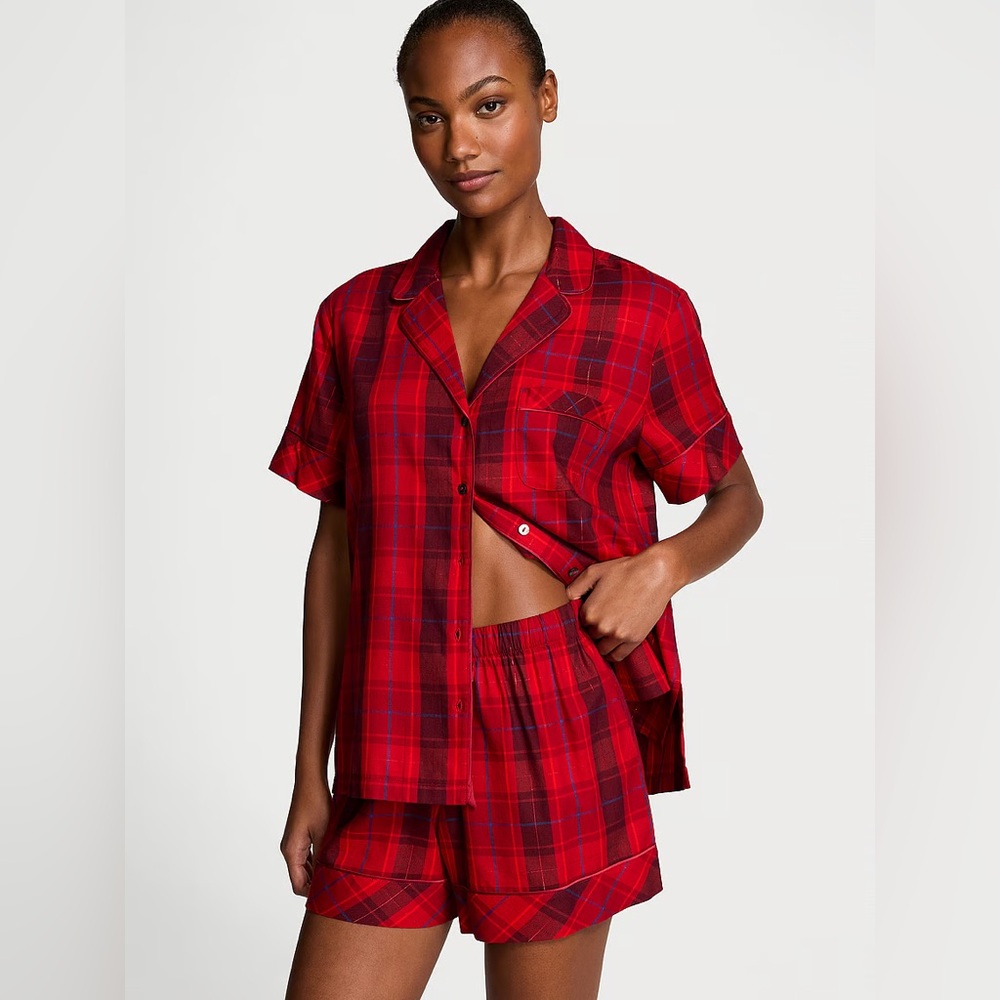 NWT Victoria's Secret Red Flannel Plaid Pajama Set